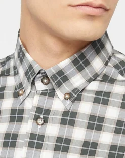 Chemise Classic Fit à carreaux blanc/vert