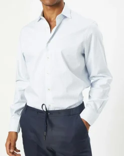 Chemise Classic Fit Jacquard imprimée bleu/blanc