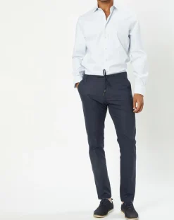 Chemise Classic Fit Jacquard imprimée bleu/blanc