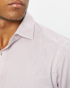 Chemise Classic Fit rayée rouge/bleu