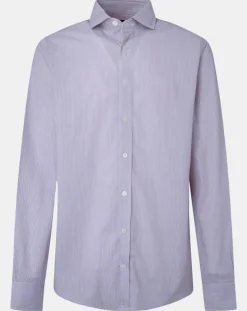 Chemise Classic Fit rayée rouge/bleu