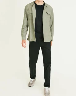 Chemise classique LS Camp kaki clair/gris