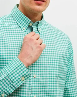 Chemise classique vert/blanc