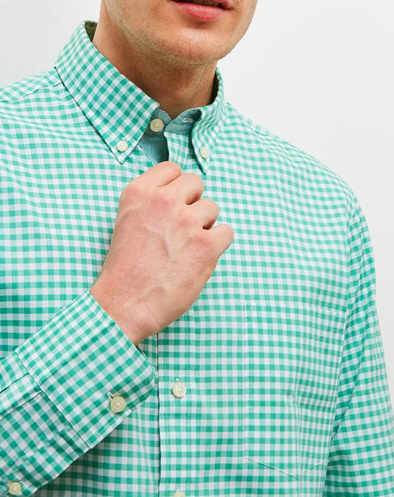 Chemise classique vert/blanc