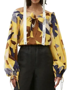 Chemise Col Lavalière jaune/multicolore