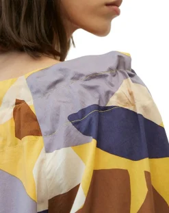 Chemise Col Lavalière jaune/multicolore