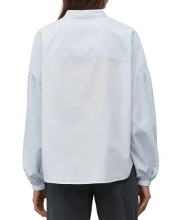 Chemise Col Mao Poche bleu clair