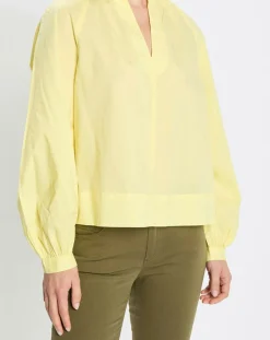 Chemise Col V en Coton Bio jaune