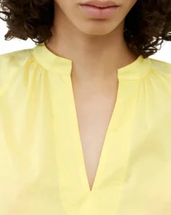 Chemise Col V en Coton Bio jaune