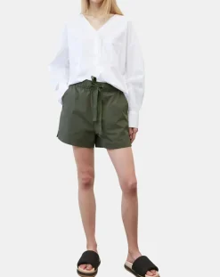 Chemise col V poche blanche