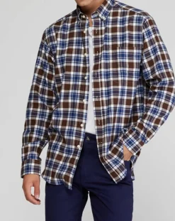 Chemise Comfort Fit Pb à carreaux Bucheron marron/bleu/blanc