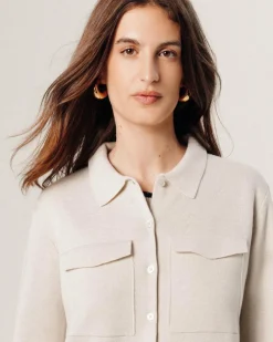 Chemise Concepcion poches poitrine blanc écru