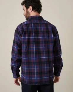 Chemise confort Farel à carreaux bleu marine
