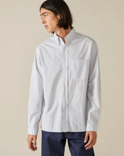 Chemise confort Farel rayée bleu ciel/blanc