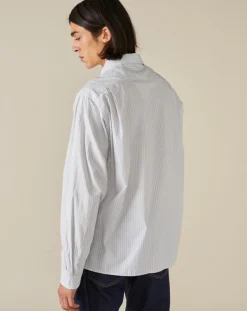 Chemise confort Farel rayée bleu ciel/blanc