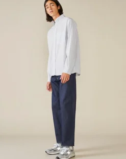 Chemise confort Farel rayée bleu ciel/blanc