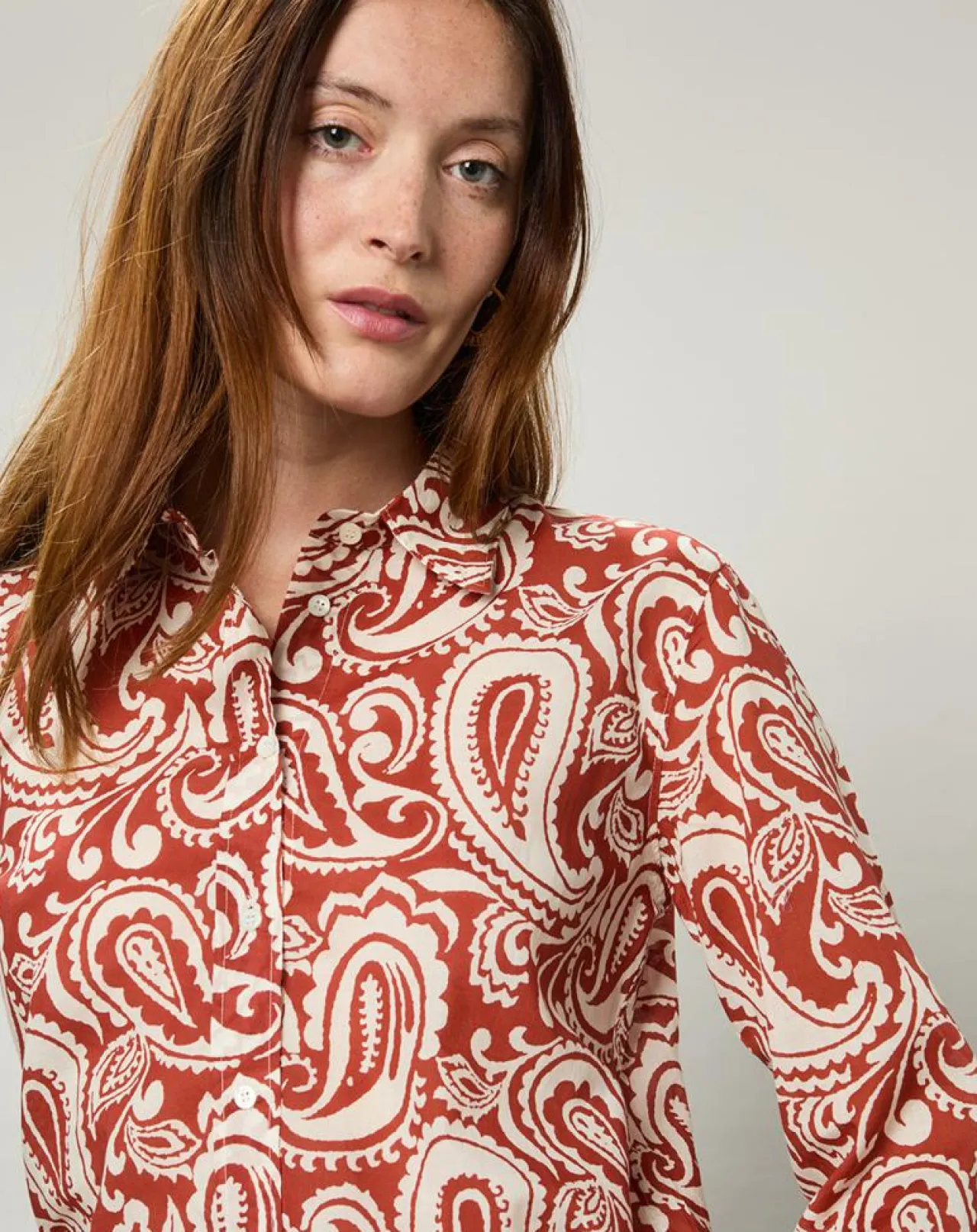 Chemise Coraz imprimée orange sombre