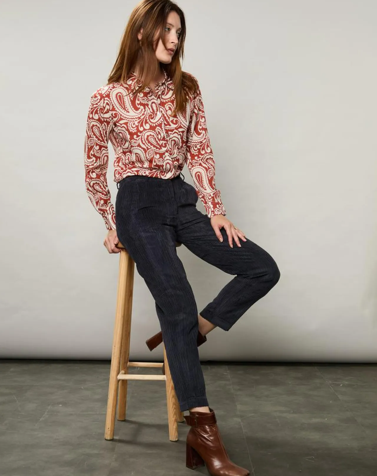 Chemise Coraz imprimée orange sombre