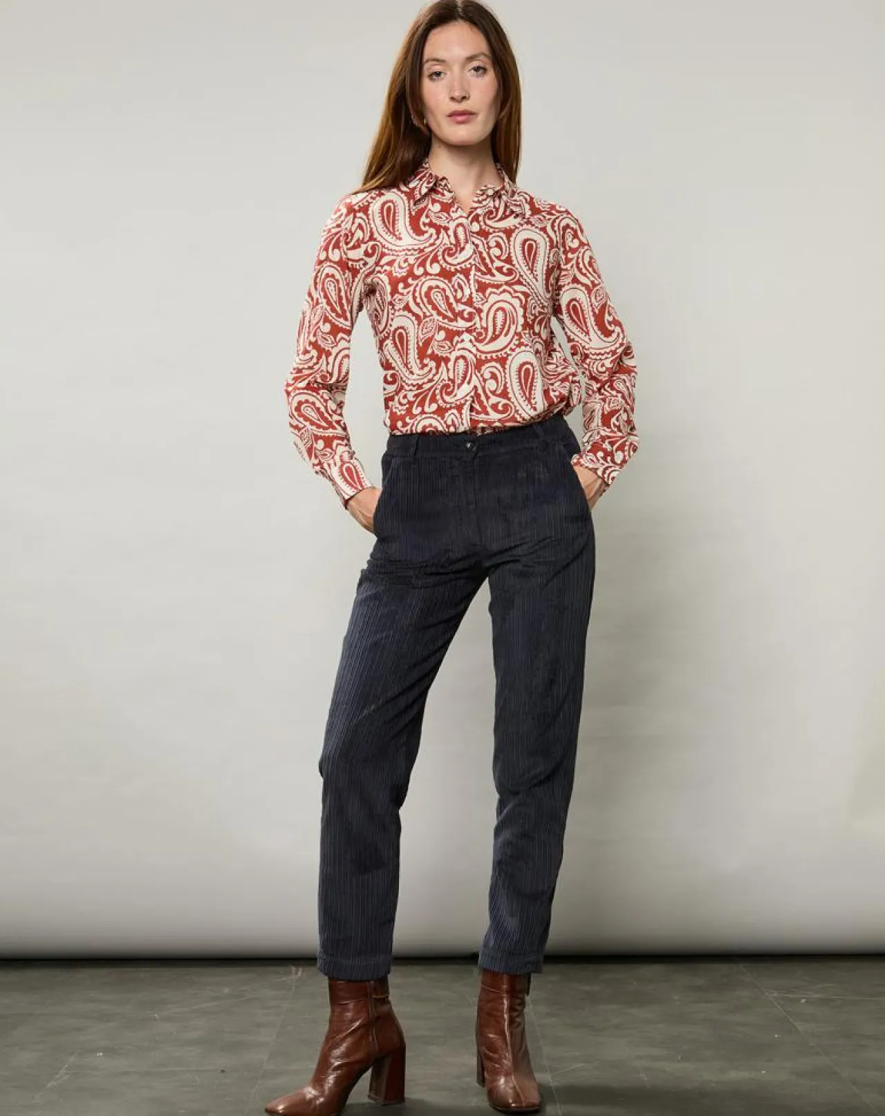 Chemise Coraz imprimée orange sombre