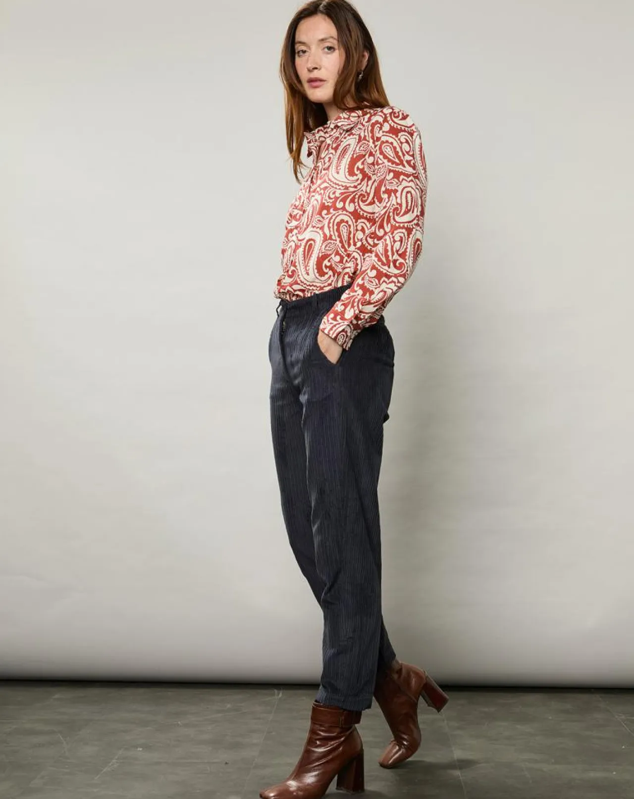 Chemise Coraz imprimée orange sombre