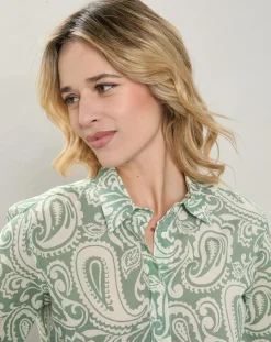 Chemise Coraz imprimée verte