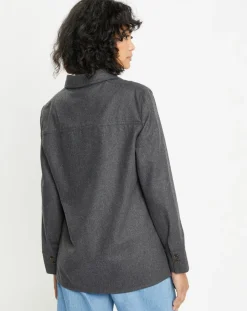 Chemise Corfou en Laine mélangée gris foncé