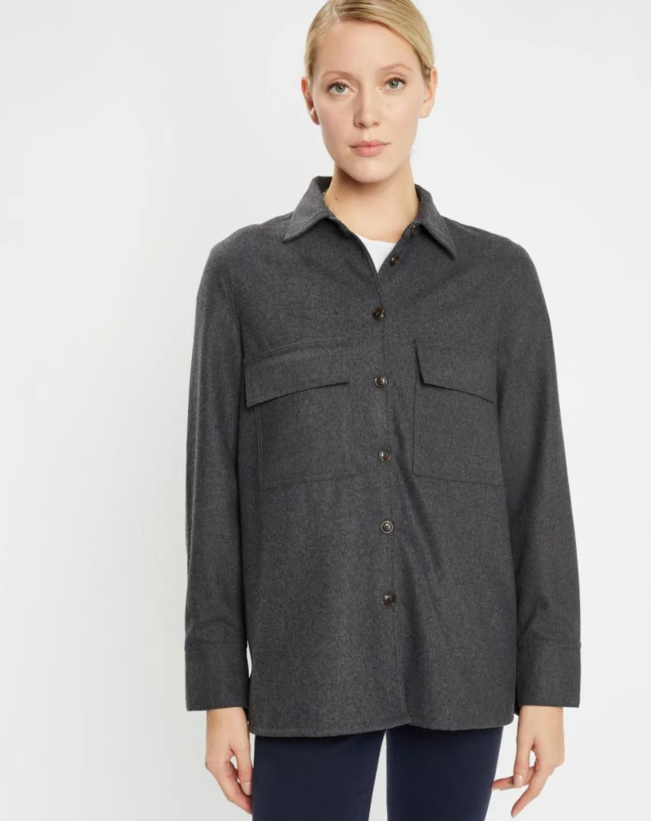 Chemise Corfou en Laine mélangée gris foncé