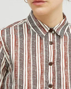 Chemise Dawn à rayures terre