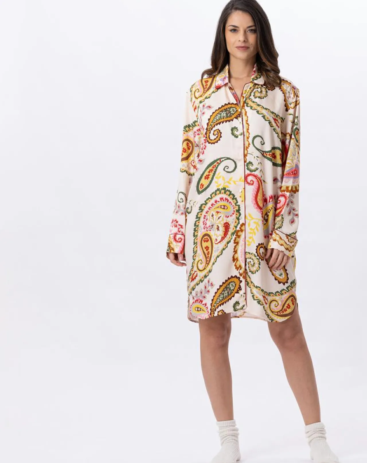 Chemise de nuit boutonnée Allegra multicolore