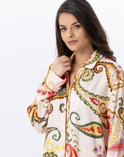 Chemise de nuit boutonnée Allegra multicolore