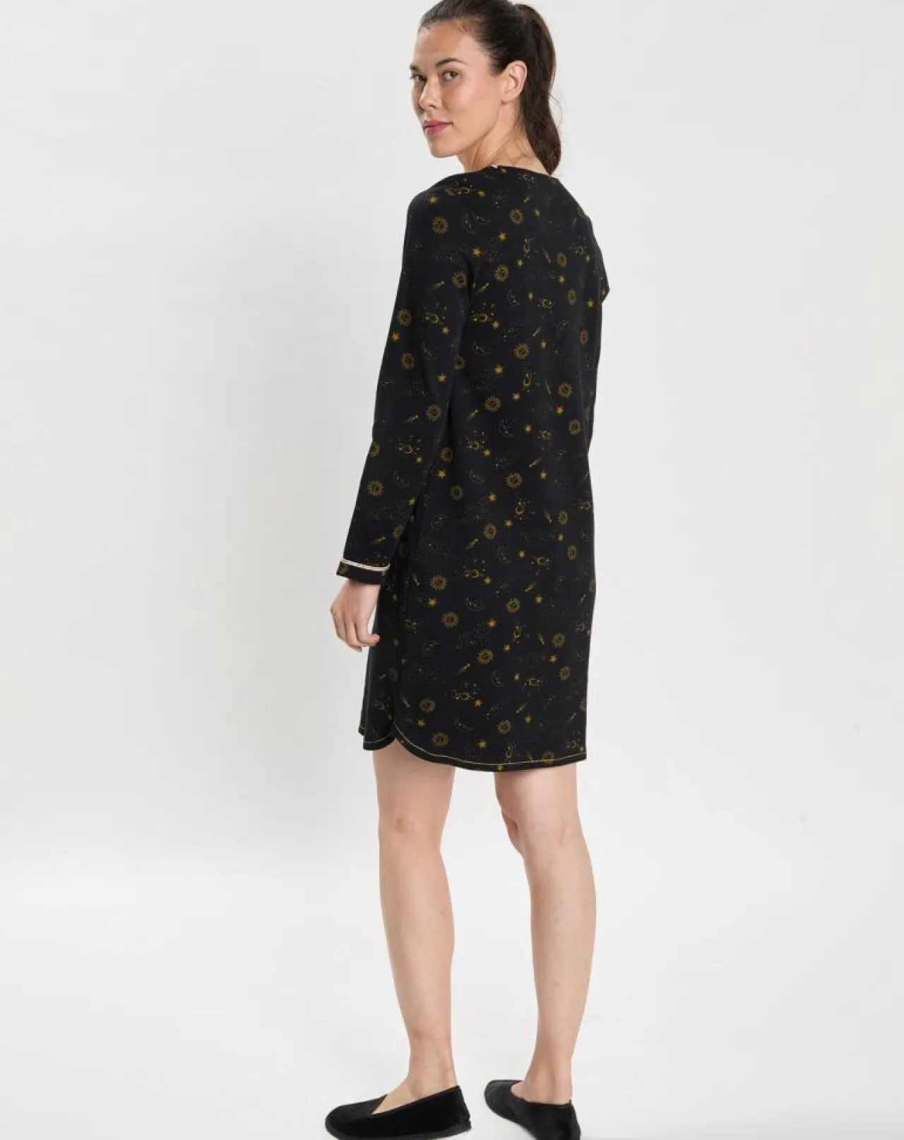 Chemise de nuit Céleste noire