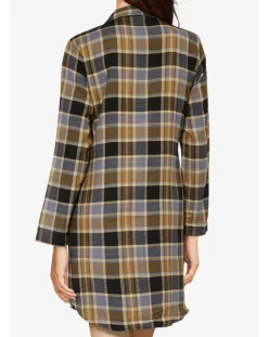Chemise de nuit Ecossais imprimée marron/noir