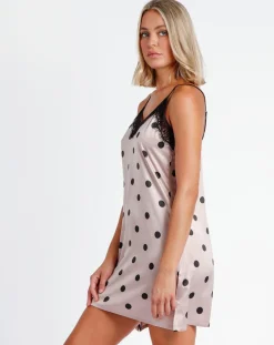 Chemise de nuit Elegant Dots rose