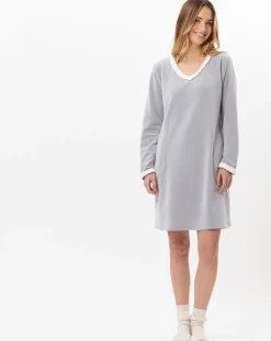 Chemise de nuit en micropolaire Douce gris chiné