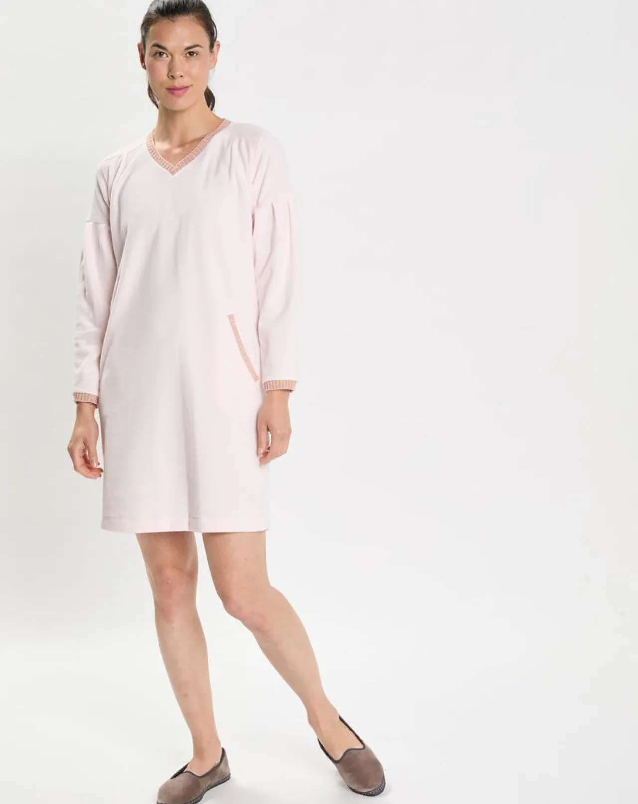 Chemise de nuit en Micropolaire Comfy bois de rose