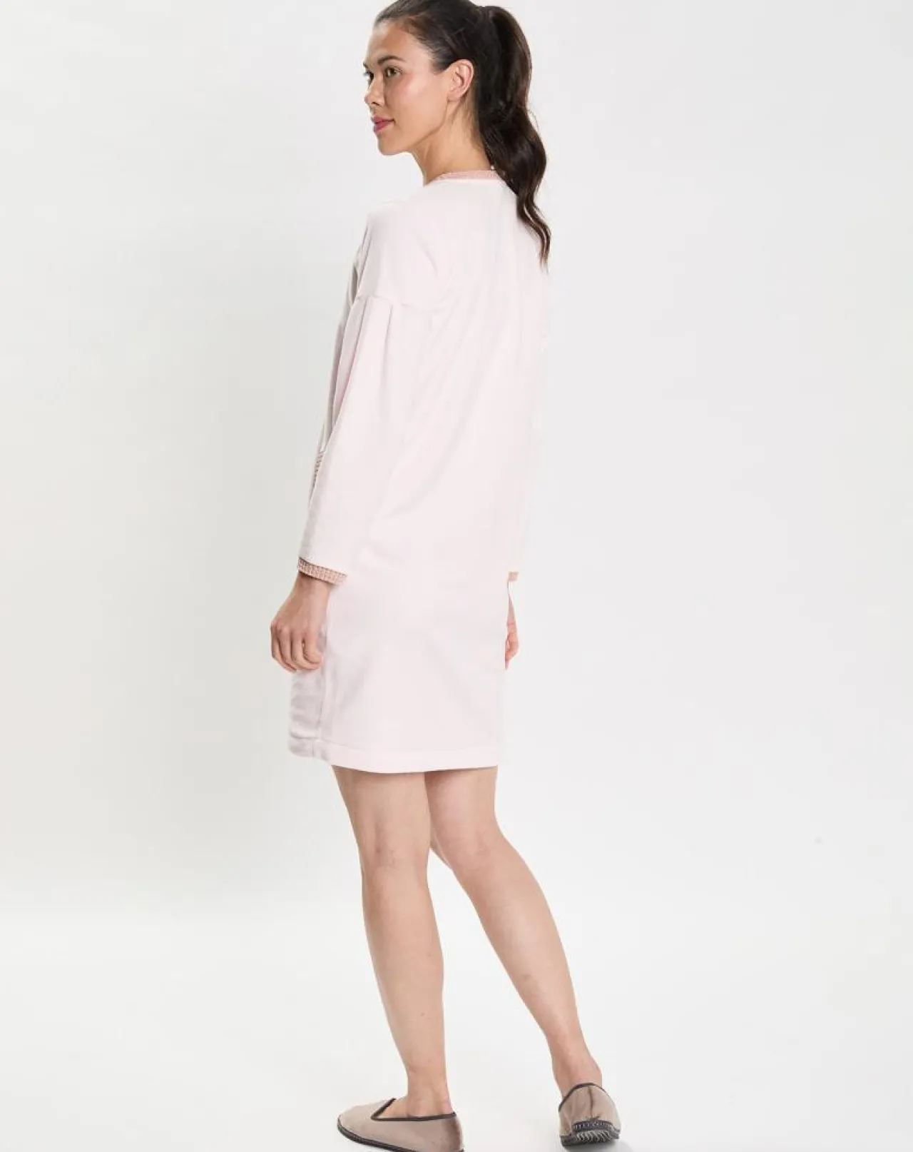 Chemise de nuit en Micropolaire Comfy bois de rose