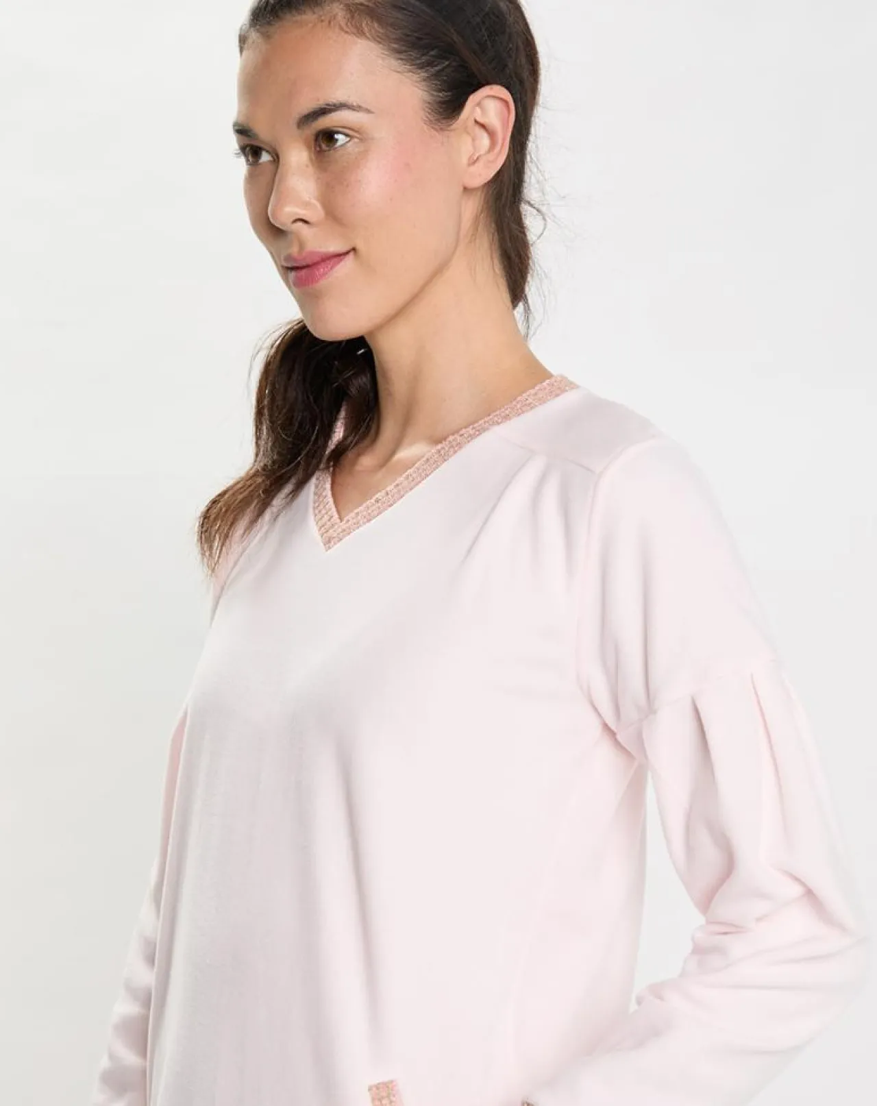 Chemise de nuit en Micropolaire Comfy bois de rose