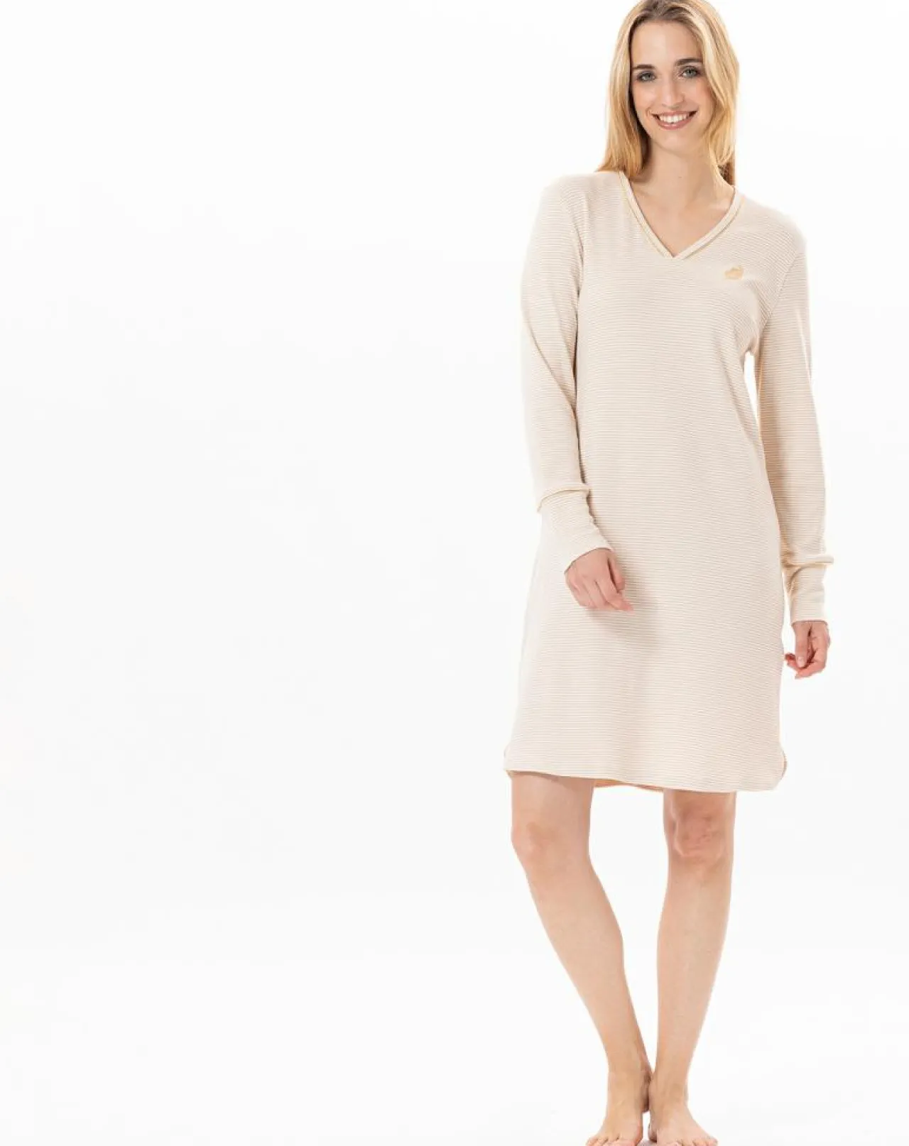 Chemise de nuit Garance doré/écru