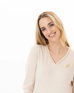 Chemise de nuit Garance doré/écru