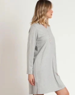 Chemise de nuit Pink Hearts B gris chiné