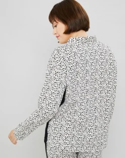 Chemise de pyjama Flower imprimée beige/noir