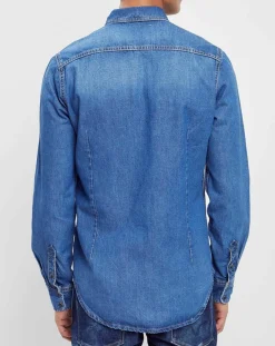 Chemise droite en jean Archive bleue