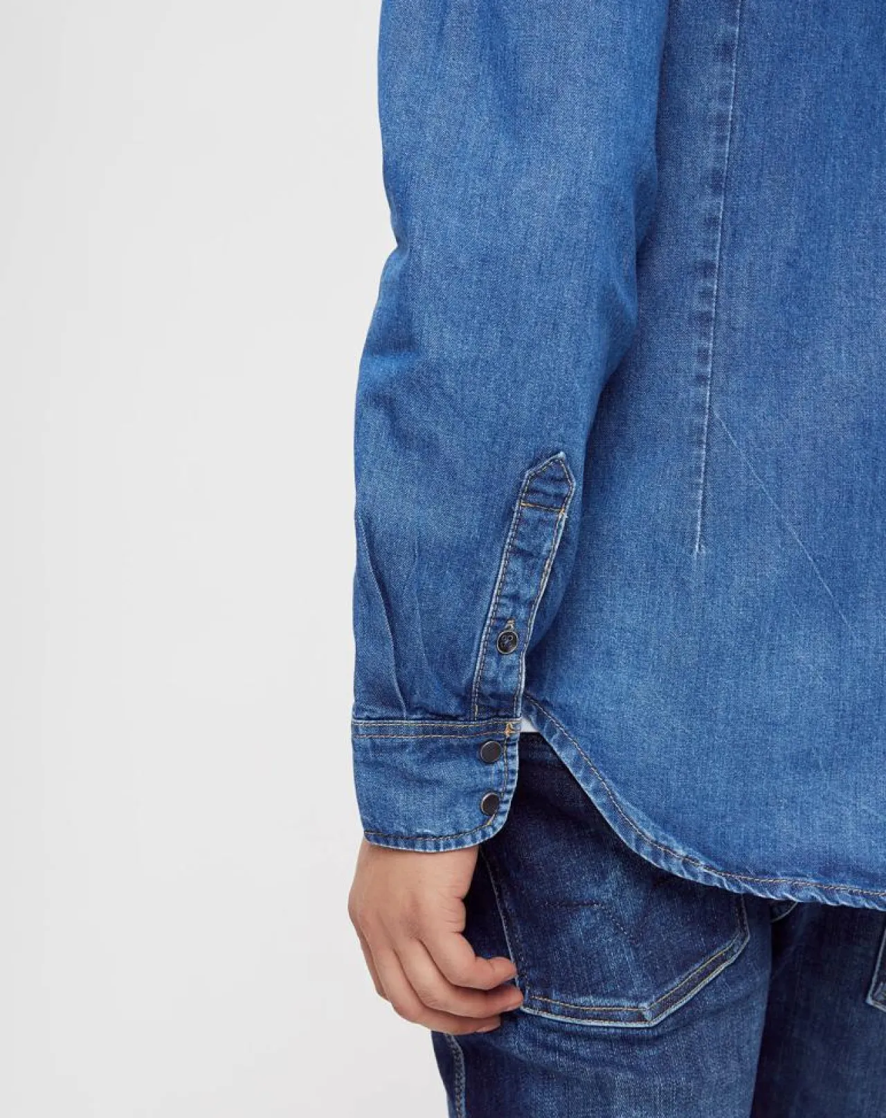 Chemise droite en jean Archive bleue