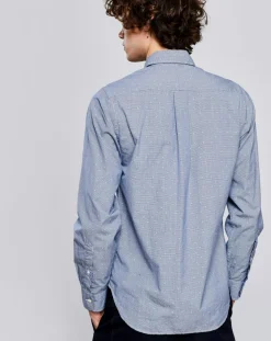 Chemise droite Glenh à pois bleue