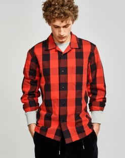 Chemise droite Goney à carreaux rouge/noir