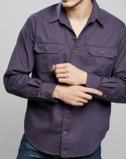 Chemise droite Gush en Coton bleu violine