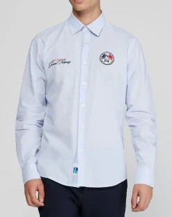 Chemise droite Popeline bleu ciel