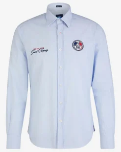 Chemise droite Popeline bleu ciel