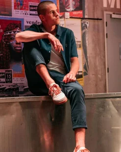 Chemise droite Vallon marine