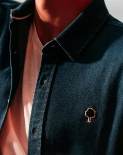 Chemise droite Vallon marine